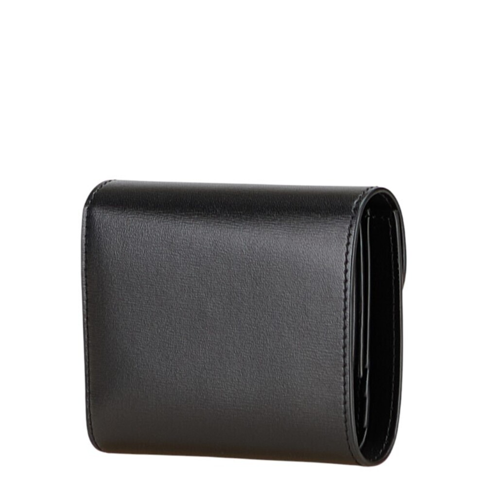 Celine Black Logo Triomphe Leather Bifold Wallet